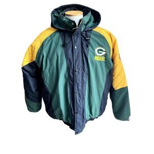 Vintage 90s Green Bay Packers Starter full zip hooded jacket size XXL